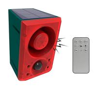 KINGCOO Alarme Solaire de Sécurité Extérieur, étanche Lumières Solaires Stroboscopiques,130db Coup de feu du Son Sound Aboiement de Chien Système pour Maison Cultiver Grange Villa Cour (1pcs)