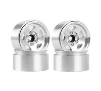KINGCOO Beadlock Lot de 4 jantes de 1,9" en aluminium à 5 rayons pour voiture RC Rock Crawler 1/10 RC Rock Crawler pour Axial SCX10 TRX4 D90 MST VS4-10 Redcat Gen8 Enduro Accessoires (argenté)