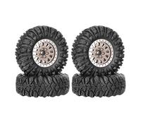 KINGCOO Beadlock Lot de 4 jantes de roue tout-terrain en alliage d'aluminium 70 mm avec 6 pans de 5 mm et 7 mm pour 1/12 1/14 1/18 1/24 RC Rock Crawler Auto Upgrade pièces (B-Bron)