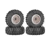 KINGCOO Beadlock Lot de 4 jantes en alliage d'aluminium 1,33" pour tout terrain 70 mm avec 6 pans de 5 mm et 7 mm pour 1/12 1/14 1/18 1/24 RC Rock Crawler Auto Upgrade pièces (D-Bron)