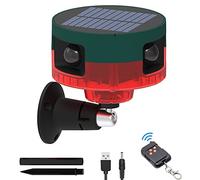 KINGCOO Détecteur de mouvement à 360 ° - Lumière stroboscopique LED clignotante - 13 sons intégrés - 129 dB - Sirène sonore puissante pour la maison, la ferme, la grange, la villa, la cour (rouge)