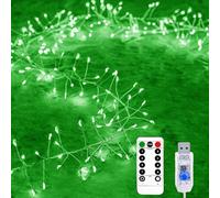 KINGCOO Guirlande lumineuse d'extérieur et d'intérieur - 9 m - 300 LED - Fil de cuivre - Avec minuterie et télécommande - 8 modes - Pour chambre à coucher, mariage, fête, Noël - Décoration DIY - Vert