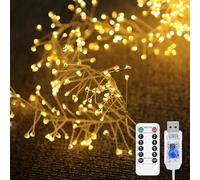 KINGCOO Guirlande lumineuse d'extérieur et d'intérieur - 9 m - 300 LED - Fil de cuivre USB - 8 modes - Avec minuterie - Télécommande - Pour bricolage, chambre à coucher, Noël, mariage, fête - Blanc