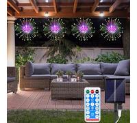 KINGCOO Guirlande lumineuse solaire 480 LED - Étanche - Fil de cuivre - 8 modes - Avec télécommande - Pour jardin, fête, mariage, Noël - Multicolore
