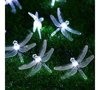 KINGCOO Guirlande lumineuse solaire en forme de libellule 5 m 20 LED pour décoration de fête d'anniversaire, mariage, Noël, pour intérieur, chambre à coucher, extérieur, maison, jardin, été,