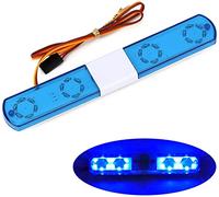 KINGCOO Lampe d'alarme de voiture radiocommandée LED Lampe flash rotative Éclairage de police pour 1/10 1/8 1/12 1/14 Camion d'ingénierie RC pour HSP TRX4 Tamiya Axial SCX10 (145 mm bleu)