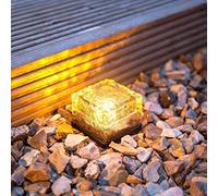 KINGCOO Lampe de Jardin Solaire, Étanche Solaire Chemin Glace Cube Roches LED Brique En Verre Pierre Paveur Jardin In-sol Décoratif Lumière du Paysage pour Chemin Route Carré Cour (Blanc chaud)