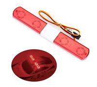 KINGCOO Lampe LED multifonction pour alarme de voiture compatible avec modèles RC 1/10 1/8 1/12 HSP Traxxas TRX4 Tamiya CC01 4WD Axial SCX10 (145 mm - Rouge)