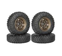 KINGCOO Lot de 4 jantes en alliage d'aluminium de 3,9 cm et pneus en caoutchouc de 85 mm pour voiture RC Rock Crawler 1/10 pour Axial AX90069 UTB18 D90 TF2 Tamiya JIMNY CC01 LC70 MST (bronze vintage)
