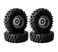 KINGCOO Lot de 4 jantes en plastique de 1,9" et pneus en caoutchouc RC de 96 mm pour voiture 1/10 RC Rock Crawler pour Axial SCX10 D90 CC01 TF2 TRX4 Tamiya Gen8 pièces (noir, décalage : 9 mm)