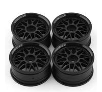 KINGCOO Lot de 4 jantes en plastique de 52 mm de diamètre en forme de 10Y : 3 mm Hex 12 mm pour 1:10 RC On-Road Run-flating Drift Touring Racing Rallye Voiture 1,9" Pièces de pneus (noir)