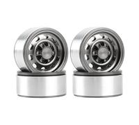 KINGCOO Lot de 4 moyeux de roue RC en alliage d'aluminium 1,55 Beadlock - Pièces de rechange pour pneus 1/10 RC Crawler - Pour pneus Axial SCX10 TRX4 Tamiya D90 TF2 CC01 1,55" (vintage, gris)
