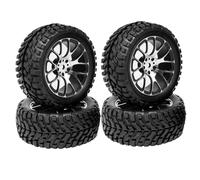 KINGCOO Lot de 4 pneus de rallye RC en caoutchouc 75 mm et jantes en alliage d'aluminium moulé en Y pour 1/10 RC sur route Racing 1:16 Voiture de rallye pour Kyosho HPI HSP Tamiya (7Y noir)