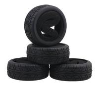 KINGCOO Lot de 4 pneus de voiture RC 1/10 sur la route - En caoutchouc avec inserts en mousse - Pour voiture RC On Road Runflating Touring Racing Car pour Tamiya HSP HPI Kyosho (N-66 mm)