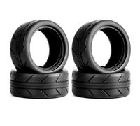 KINGCOO Lot de 4 pneus de voiture RC 1/10 sur la route - En caoutchouc avec inserts en mousse - Pour voiture RC On Road Runflating Touring Racing Car pour Tamiya HSP HPI Kyosho (G-66 mm)