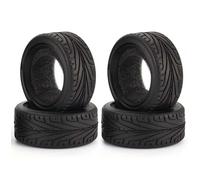 KINGCOO Lot de 4 pneus de voiture RC 1/10 sur la route - En caoutchouc avec inserts en mousse - Pour voiture RC On Road Runflating Touring Racing Car pour Tamiya HSP HPI Kyosho (K-65 mm)