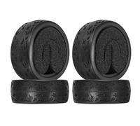KINGCOO Lot de 4 pneus en caoutchouc RC avec inserts en mousse pour pneus de voiture RC 1:10 sur route, Runflating, Touring Racing Car pour Tamiya HSP HPI Kyosho (62 MM-C)