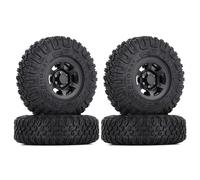 KINGCOO Lot de 4 pneus radiocommandés en caoutchouc 1,55" avec jantes en plastique Beadlock pour voiture 1/10 RC Crawler Car pour Axial AX90069 D90 TF2 Tamiya CC01 LC70 JIMNY Pièces de mise à niveau