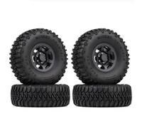 KINGCOO Lot de 4 pneus radiocommandés en caoutchouc 1,55" avec jantes en plastique Beadlock pour voiture 1/10 RC Crawler Car pour Axial AX90069 D90 TF2 Tamiya CC01 LC70 JIMNY pièces de mise à niveau