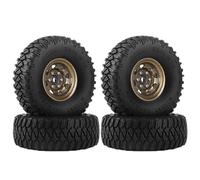KINGCOO Lot de 4 pneus RC 1,55" RC en métal Beadlock avec pneus en caoutchouc pour voiture Crawler 1/10 RC Crawler pour Axial AX90069 D90 TF2 Tamiya CC01 LC70 LC80 pièce de mise à niveau (95 mm
