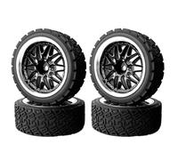 KINGCOO RC Rally Lot de 4 pneus en caoutchouc et revêtement en plastique pour voiture 1/10 RC On-Road Touring Racing Rallye pour Scx10 TRX4 Tamiya WR8 HPI HSP TT02 (noir argenté, 66 mm)