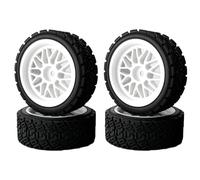KINGCOO RC Rally Lot de 4 pneus en caoutchouc et revêtement en plastique pour voiture RC On-Road Touring Racing Rallye Scx10 TRX4 Tamiya WR8 HPI HSP TT02 (blanc, 66 mm)