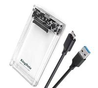 KingData Boîtier de disque dur SSD HDD 2,5" SATA III USB 3.0 Caddy Case Caddy Case pour ordinateur portable Fast Data Trasfer UASP Câble inclus Indicateur LED sans outil Transparent