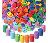 Kingdder Lot de 1 000 disques de comptage de 10 décimales à chiffres entiers pour enfants, base de 10 compteurs mathématiques pour fournitures de mathématiques pour l'école primaire