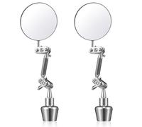 Kingdder Lot de 2 miroirs d'inspection circulaires à base magnétique - Miroir de soudage rond de 5,1 cm - Angle pivotant - Joint à rotule - Outils d'inspection pour soudage mécanique et entretien de