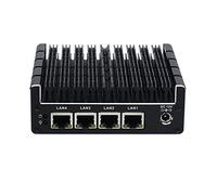 KINGDEL Smart Mini PC Compact Celeron J3160 Quad Core, 4 Go de RAM DDR3, SSD 64 Go, 4 × LAN 1 × COM 2 × HD 2 × USB 3.0, AES-NI, Pare-feu, PFsense, Wi-FI Gratuit, Pro