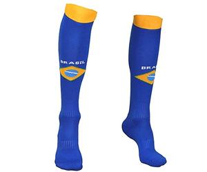 Kingdo Chaussettes de Football Brésil Domicile - Enfant et Adulte