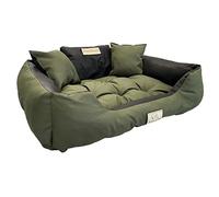 Grand lit pour chien et chat AIO Kingdog 75 x 65 Vert - taille M - avec 2 coussins 15x15cm