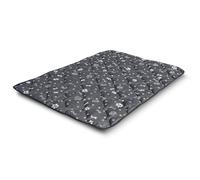 KingDog Prestige Lit pour Chien, Matelas Durable et imperméable (100 x 70 cm, os argentés)