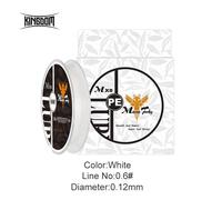 Kingdom Dernière Maillot Super Mince 0,2 # /0.4 # /0.6 # Ligne De Pêche Pe 9-12lb, Ligne De Pêche Multifilament À 4 Tresses Pour La Pêche À La Carpe.100m.No 0.6 White