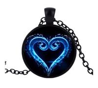 Kingdom Hearts Collier avec pendentif en verre avec symbole de la personnalité occulte, Alliage de zinc