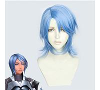Kingdom Hearts III Aqua Cosplay Wig Role Play PARTY hair for Christmas Halloween Blue 2019 New GANME ANIME hair Wigs + Wig Cap