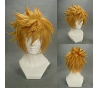 Kingdom Hearts Ventus Roxas court doré jaune haute température fibre cheveux Halloween Costume Cosplay perruques + bonnet de perruque