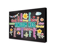 “Kingdom Kids” Christian Classroom Wall Art, Identity in Christ Poster for Sunday School and Bible Class (Framed,16x24inch(40x60cm))