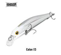 Kingdom-Leurre Méné Rigide Coulant De Type Wobjeff,Appât Élidéal Pour La Pêche En Eau Salée,À La Truite Ou Au Bar - Type 9506-13-95mm 14g New