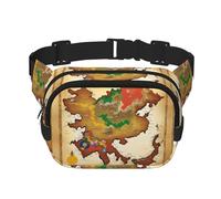 Kingdom of Bhoutan Map03 Sac banane en nylon pour femme Motif imprimé map03 Noir, noir, One Size