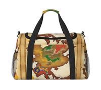 Kingdom of Bhutan map03 Sac de sport pour femme avec imprimé carte, noir, One Size