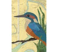 Kingfisher at Cotehele Devon Cornwall notebook journal - coastal nautical designs sewn onto old sea charts maps | 120 lined pages