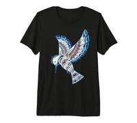 Kingfisher Côte Nord-Ouest Style Amérindien Art Nature T-Shirt Haut de Gamme