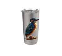 Kingfisher Martin-pêcheur Oiseau Doux Martin-pêcheur Gobelet isotherme en acier inoxydable double paroi