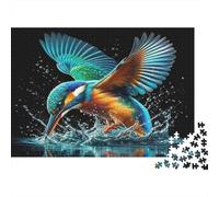 Kingfisher Plongée Action Puzzles 1000 Pièces Cadeau Unique Animaux Jeu Éducatif Challenge Toy À De Qualité Supérieure Peinture Art pour Adultes Et Enfants À Partir De 14 Ans 38x26cm/1000pcs