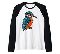 Kingfisher Tatouage Traditionnel Motif Oiseau Bleu/Orange Manche Raglan