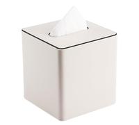 KINGFOM Boîte à mouchoirs carrée en Cuir synthétique (Blanc, Carré)