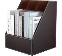 KINGFOM™ Porte-revues 3 Compartiments A4 en cuir