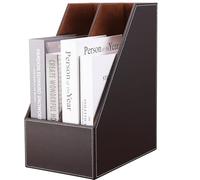 KINGFOM Porte-revues A4 en cuir (Marron, 2 Compartiments)