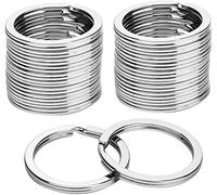 Kingforest Lot de 100 porte-clés plats en métal 2,5 cm 100PCS Flat Rings 1 inch
